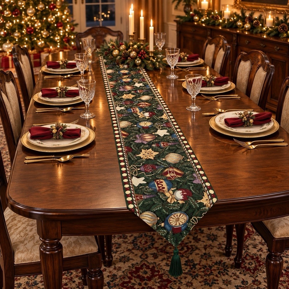 DaDa Bedding Collection woven tapestry Christmas table runner Ornaments